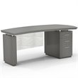 Scranton & Co Right Single Pedestal Desk with File Cabinet in Driftwood