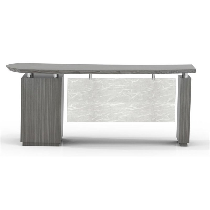 Scranton & Co Right Single Pedestal Desk with File Cabinet in Driftwood