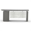 Scranton & Co Right Single Pedestal Desk with File Cabinet in Driftwood