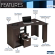 Scranton & Co Classic Engineered Wood Office Desk with Storage in Espresso