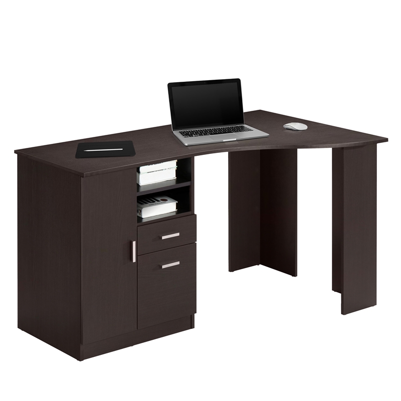 Scranton & Co Classic Engineered Wood Office Desk with Storage in Espresso