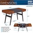 Scranton & Co Engineered Wood Expandable Modern Desk with Storage in Mahogany