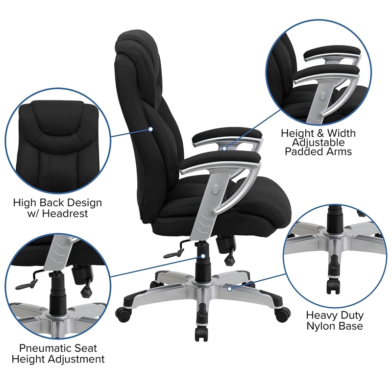 Scranton & Co Contemporary Office Chair with Arms in Black
