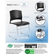Scranton & Co Stacking Chrome Frame Office Stacking Chair in Black (Set of 5)