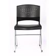 Scranton & Co Stacking Chrome Frame Office Stacking Chair in Black (Set of 5)