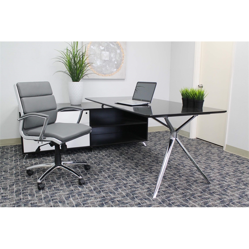 Scranton & Co Contemporary Executive Mid-Back Chair in Gray