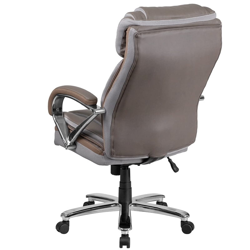 Scranton & Co Contemporary Leather Office Chair in Taupe