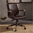 Scranton & Co Leather Adjustable Swivel Office Chair in Chocolate