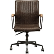 Scranton & Co Leather Adjustable Swivel Office Chair in Chocolate