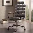 Scranton & Co Leather High Back Adjustable Swivel Office Chair in Black