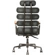 Scranton & Co Leather High Back Adjustable Swivel Office Chair in Black