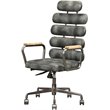 Scranton & Co Leather High Back Adjustable Swivel Office Chair in Black