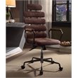 Scranton & Co Leather High Back Adjustable Swivel Office Chair in Whiskey