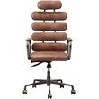 Scranton & Co Leather High Back Adjustable Swivel Office Chair in Whiskey