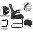 Scranton & Co Contemporary Mesh Sled Office Side Chair in Black