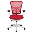Scranton & Co Contemporary Mesh Fabric Mid Back Executive Swivel Chair in Red