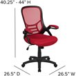 Scranton & Co High-Back Ergonomic Mesh Office Swivel Chair in Red
