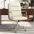Scranton & Co Modern Faux Leather Executive Desk Office Chair in White