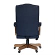 Scranton & Co Traditional Linen Fabric Executive Office Chair in Denim Blue