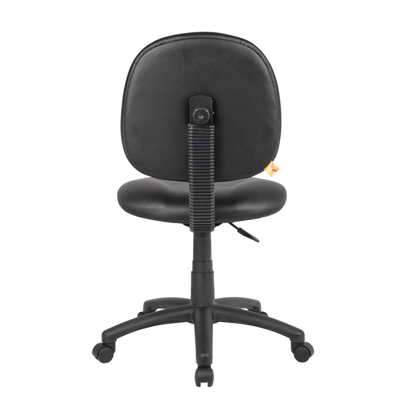 Scranton & Co Faux Leather Upholstered Wide Seat Office Swivel Chair in Black
