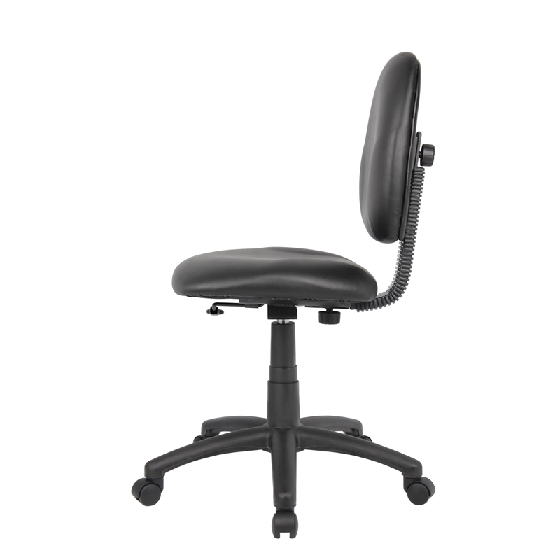 Scranton & Co Faux Leather Upholstered Wide Seat Office Swivel Chair in Black