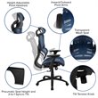 Scranton & Co High Back Ergonomic Mesh Office Swivel Chair in Blue
