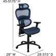 Scranton & Co High Back Ergonomic Mesh Office Swivel Chair in Blue