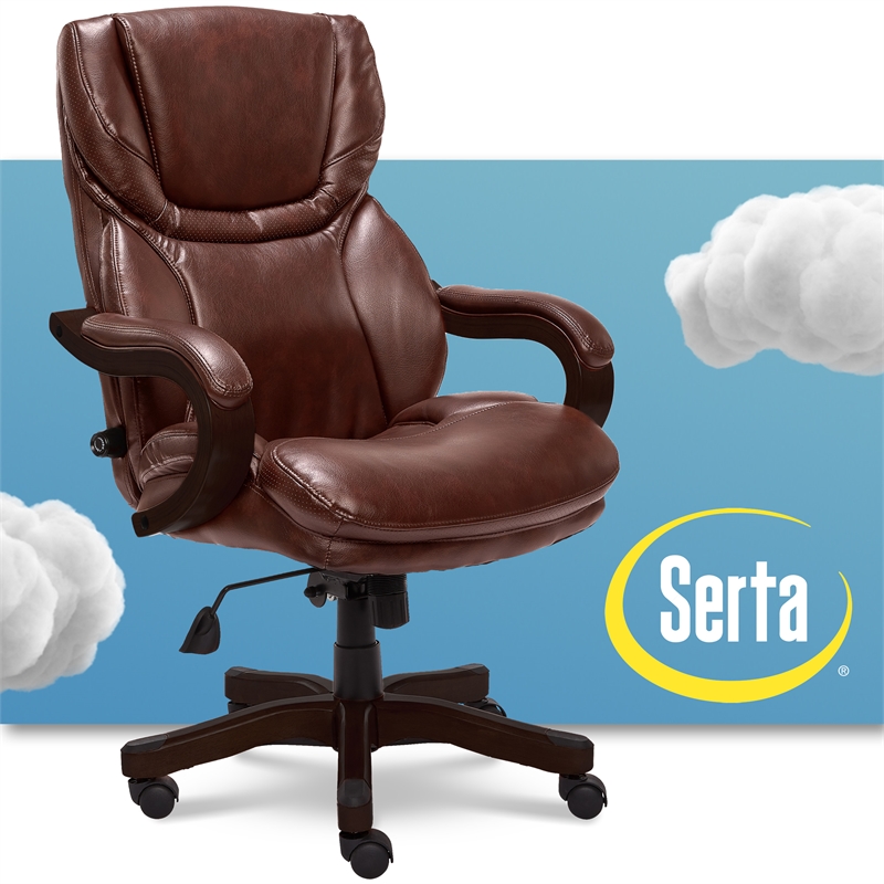 Scranton & Co Executive Office Chair in Brown Bonded Leather