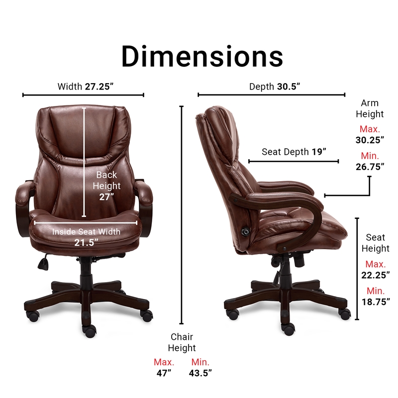 Scranton & Co Executive Office Chair in Brown Bonded Leather