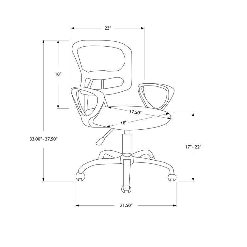 Scranton & Co Contemporary Adjustable Office Chair in White