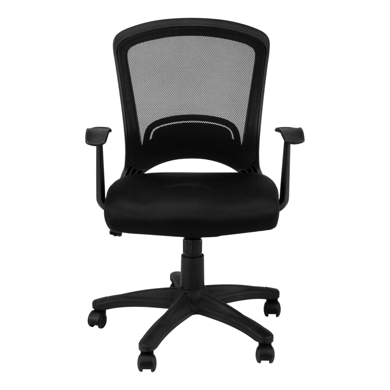 Scranton & Co Modern Adjustable Mid Back Office Chair in Black