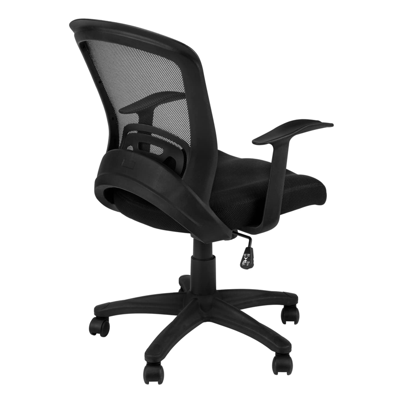 Scranton & Co Modern Adjustable Mid Back Office Chair in Black