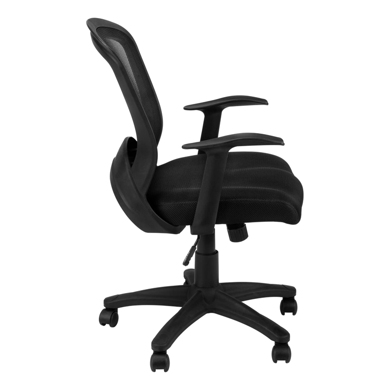 Scranton & Co Modern Adjustable Mid Back Office Chair in Black