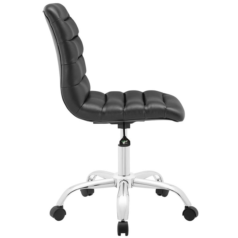 Scranton & Co Modern Mid Back Armless Swivel Office Chair in Black