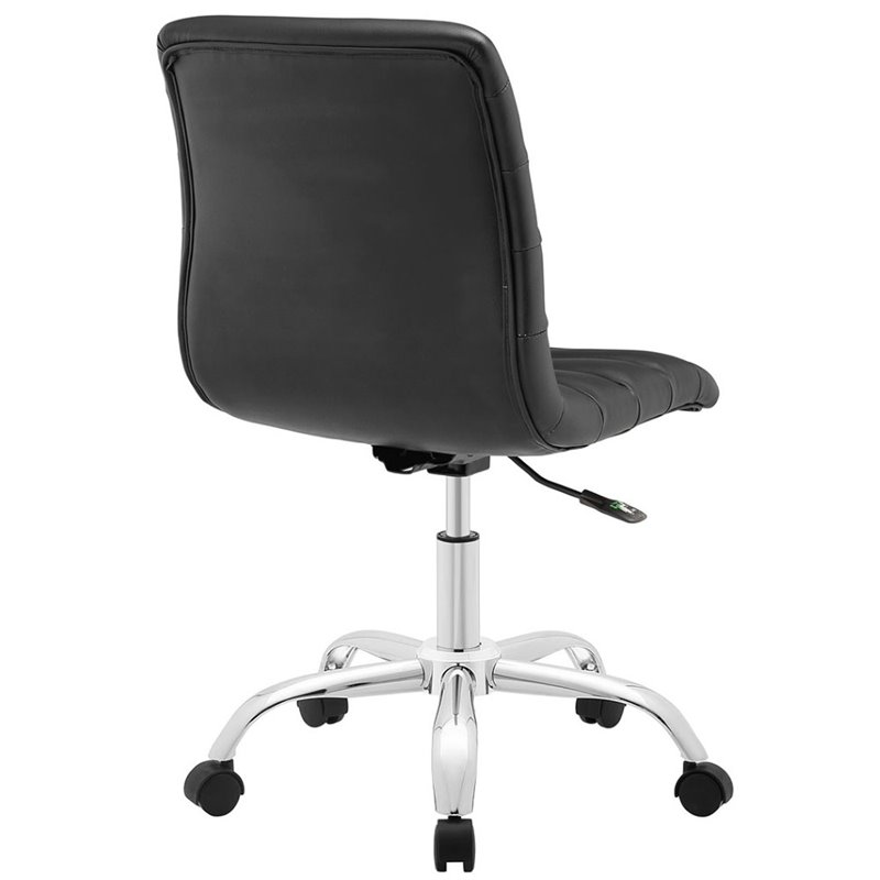 Scranton & Co Modern Mid Back Armless Swivel Office Chair in Black