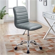 Scranton & Co Modern Vinyl/Nylon Mid-Back Armless Swivel Office Chair in Gray