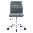 Scranton & Co Modern Vinyl/Nylon Mid-Back Armless Swivel Office Chair in Gray