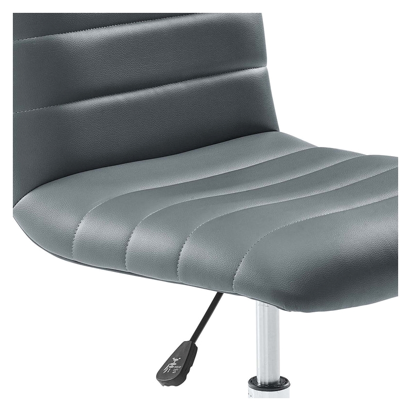 Scranton & Co Modern Vinyl/Nylon Mid-Back Armless Swivel Office Chair in Gray