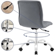 Scranton & Co Modern Vinyl/Nylon Mid-Back Armless Swivel Office Chair in Gray