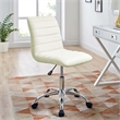 Scranton & Co Modern Vinyl/Nylon Mid-Back Armless Swivel Office Chair in White