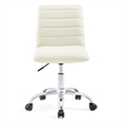 Scranton & Co Modern Vinyl/Nylon Mid-Back Armless Swivel Office Chair in White