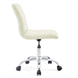 Scranton & Co Modern Vinyl/Nylon Mid-Back Armless Swivel Office Chair in White