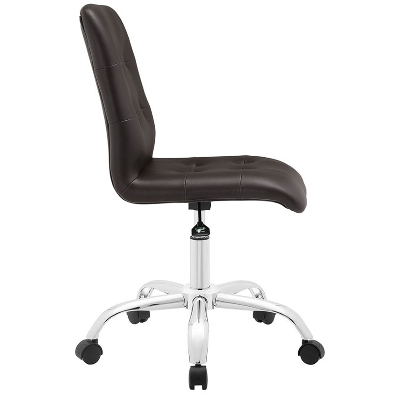 Scranton & Co Faux Leather Mid Back Swivel Office Chair in Brown