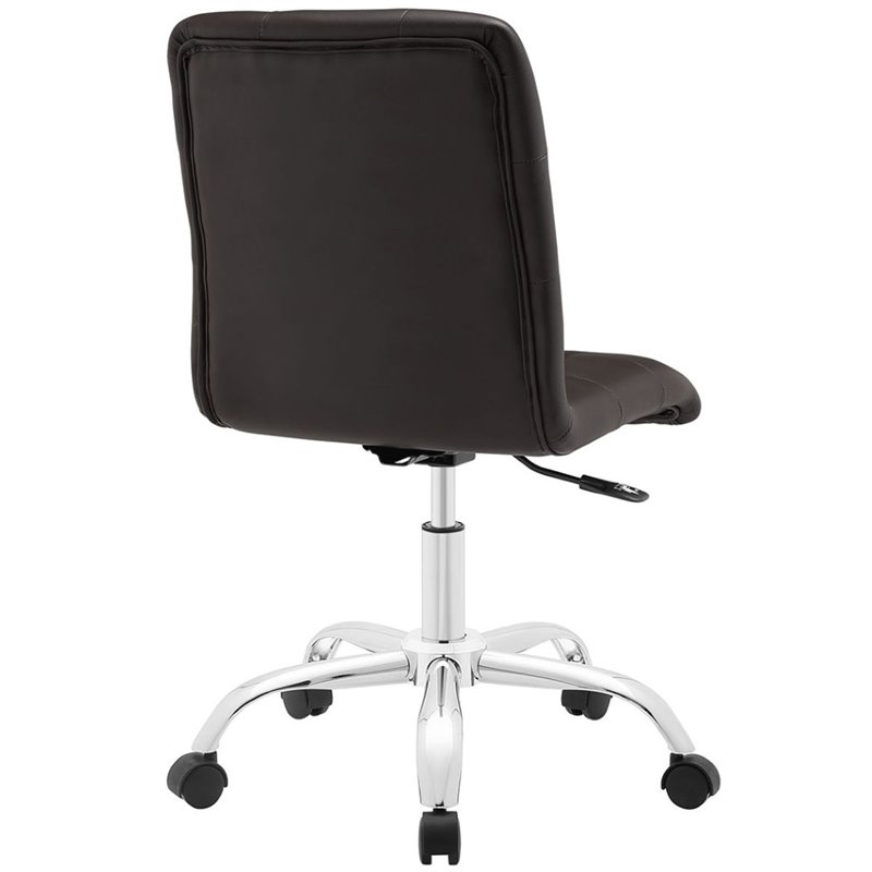 Scranton & Co Faux Leather Mid Back Swivel Office Chair in Brown
