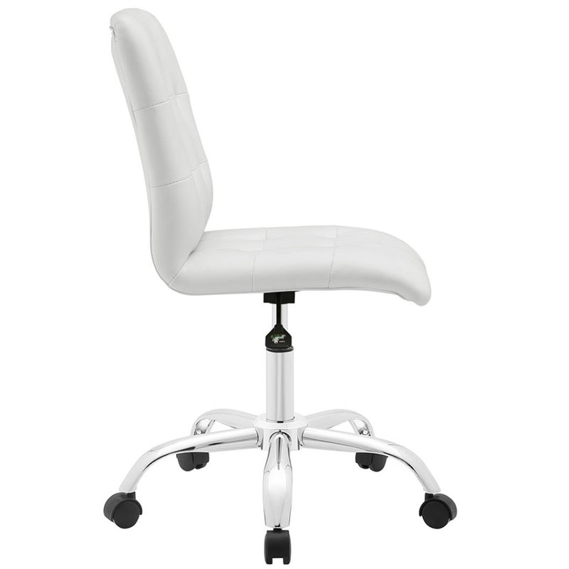 Scranton & Co Faux Leather Mid Back Swivel Office Chair in White