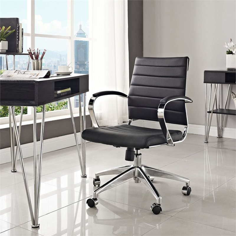 Scranton & Co Contemporary Modern Mid Back Office Chair in Black