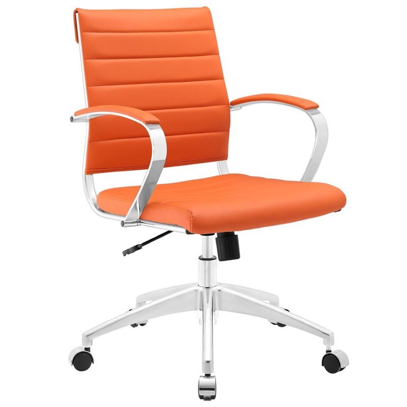 Scranton & Co Modern Modern Mid Back Office Chair in Orange