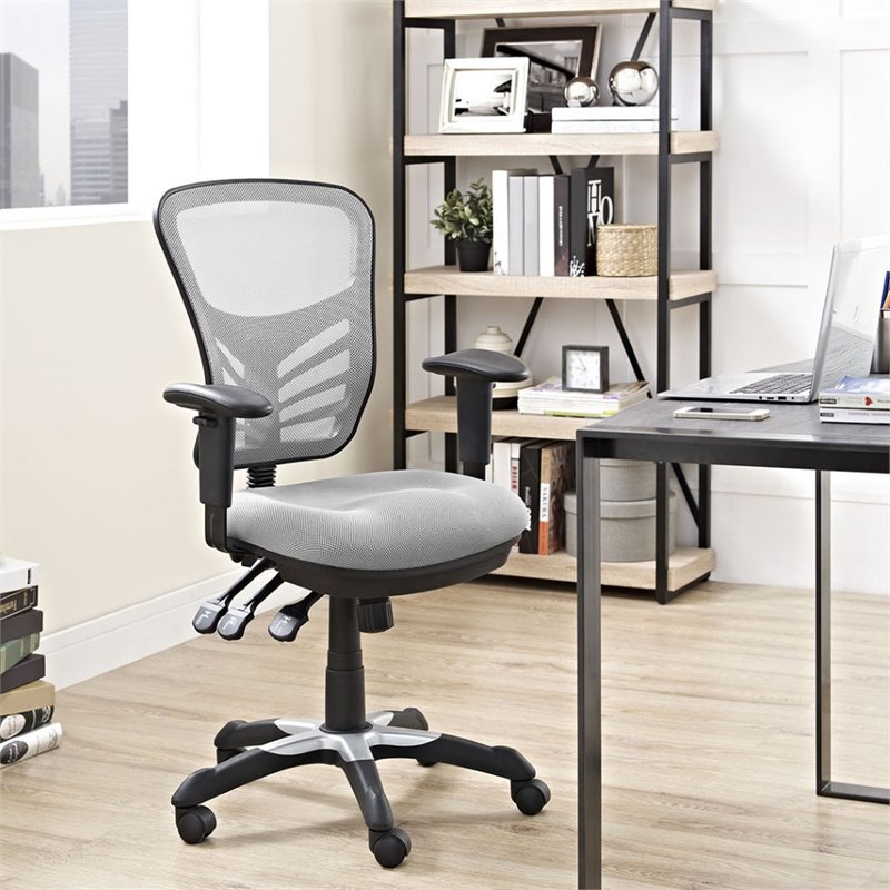 Scranton & Co Modern Breathable Mesh Back Office Chair in Gray