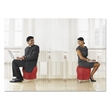 Scranton & Co Steel/Vinyl Fabric Ball Office Chair in Crimson Red