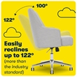 Scranton & Co Modern Fabric Office Chair with Memory Foam in Light Gray/Chrome